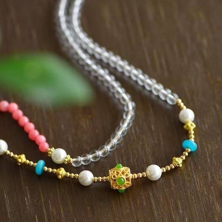 Yifan 4 มม.ลูกปัดแก้วสีชมพู Chalcedony เสื้อกันหนาว Yifan 4 มม.ลูกปัดแก้วสีชมพู Chalcedony เสื้อกันห