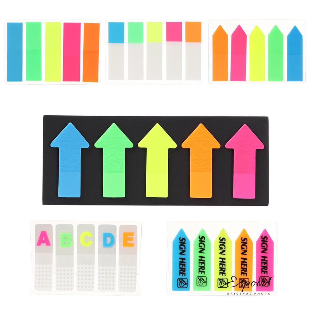 ESPOIR1 100 แผ่น Sticky Notes เครื่องเขียน Vintage สี Tab Strip Label อุปกรณ์สํานักงาน Paster สติกเกอร์