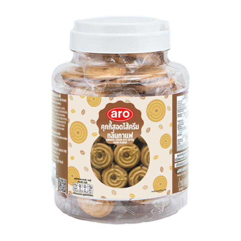 เอโร่ คุกกี้สอดไส้ครีมกาแฟ 540 ก. (ARO Coffee Cream Biscuit 540 g) โปโลแมน POLOMAN