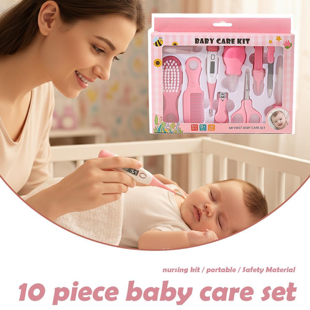 Kids Care Kit กรรไกรตัดเล็บหวีแปรงสีฟันเครื่องวัดอุณหภูมิกรูมมิ่งเครื่องมือสําหรับทารก Q5q4