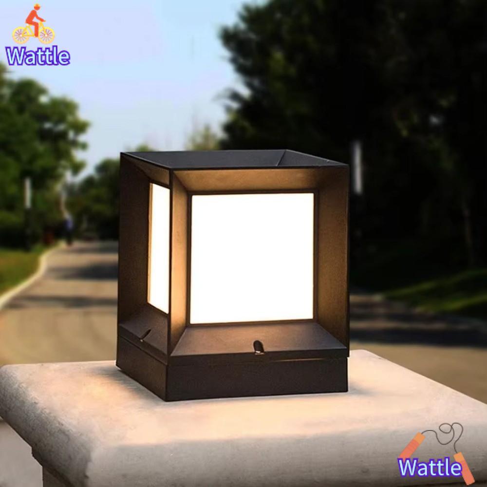 WATTLE Led ไฟโพสต์กลางแจ้ง, ไฟคอลัมน์ E27 220V, คอลัมน์โมเดิร์น Pier Enclosure Fixture IP54 กันน้ําเ
