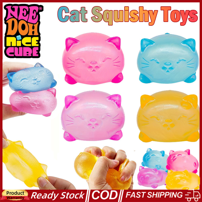 4pcs NEEDOH Gummy Cat Squishy ของเล่นช้า Rise ความเครียดบรรเทา Ball Sensory Fidget ของเล่นสําหรับผู้ใหญ่เด็ก Anti-Anxiety Sensory ของเล่นสําหรับออทิสติก ADHD