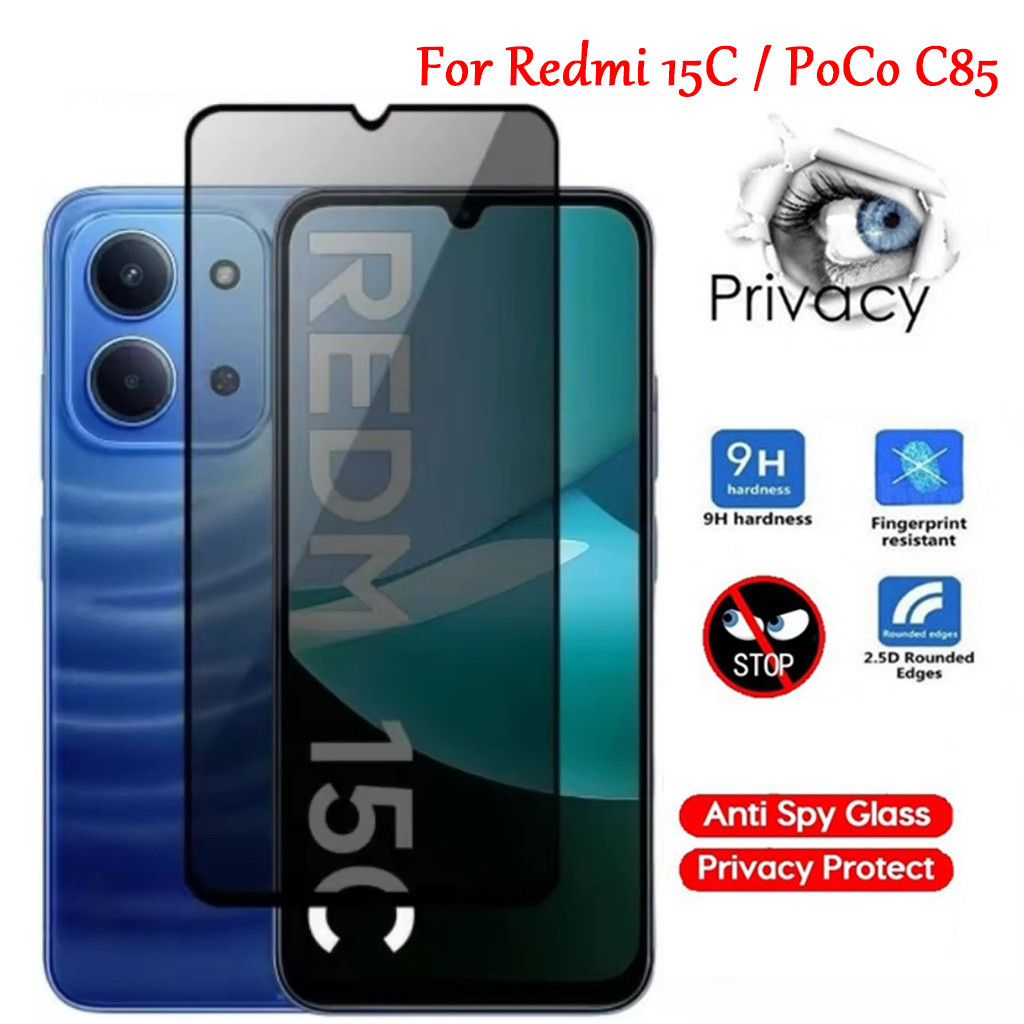 ฟิล์มกระจก ฟิล์มความเป็นส่วนตัว ฟิล์มกันมอง สำหรับ Redmi 15C / Poco C85 Redmi A7Pro ฟิล์มกันเสือก