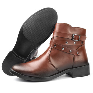 Bota Botinha Feminina Coturno Estiloso Cano Curto Tendencia