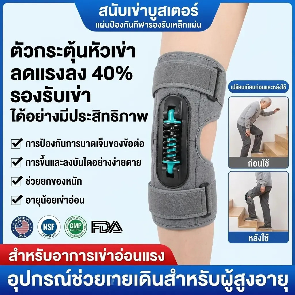 【ลดแรงกดเข่า】เข่า/ฟื้นฟูข้อเข่า/สำหรับผู้สูงอายุ/ผู้ที่มีปัญหาเดิน/อุปกรณ์ช่วยลดแรงกด