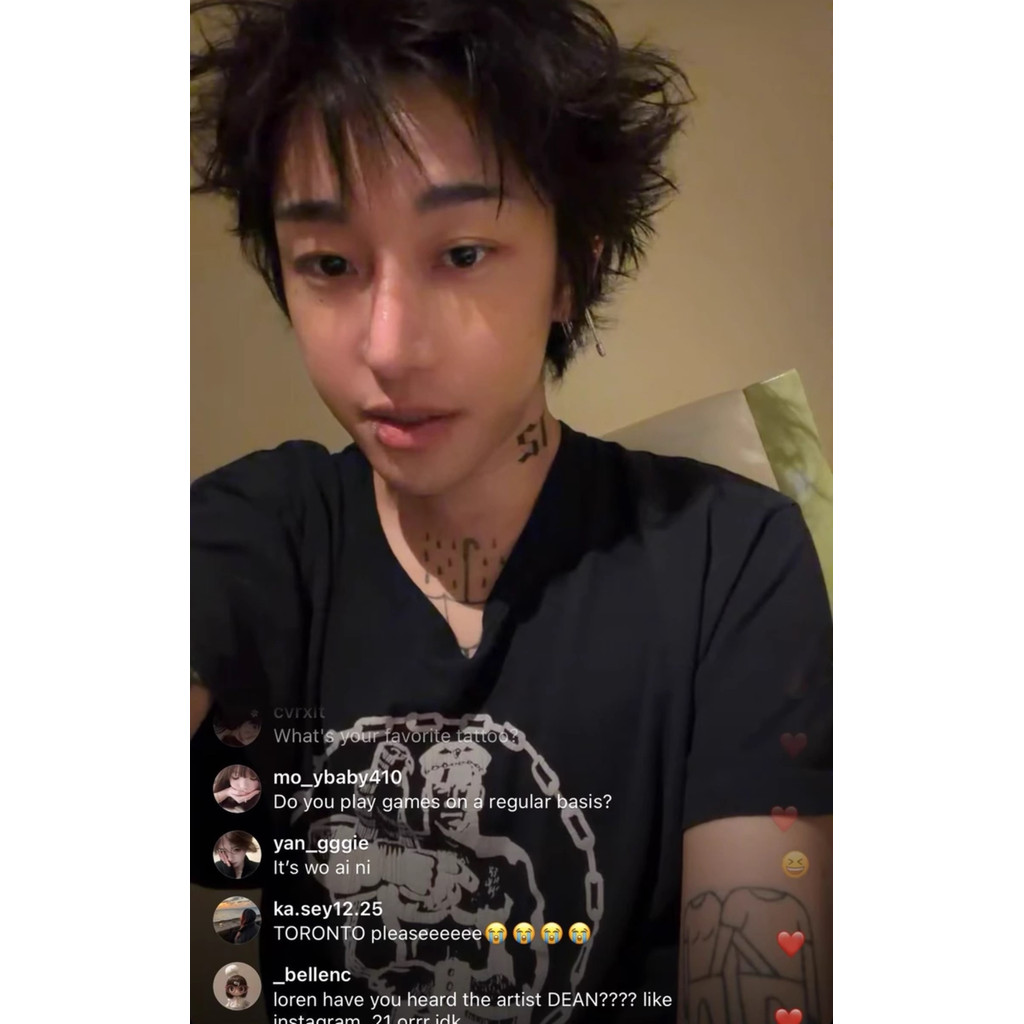 [Loren สไตล์เดียวกัน] erd25ss Melanchon Fu รุ่นที่สองโซ่คอขนาดใหญ่พิมพ์ล้างเสื้อยืดแขนสั้น