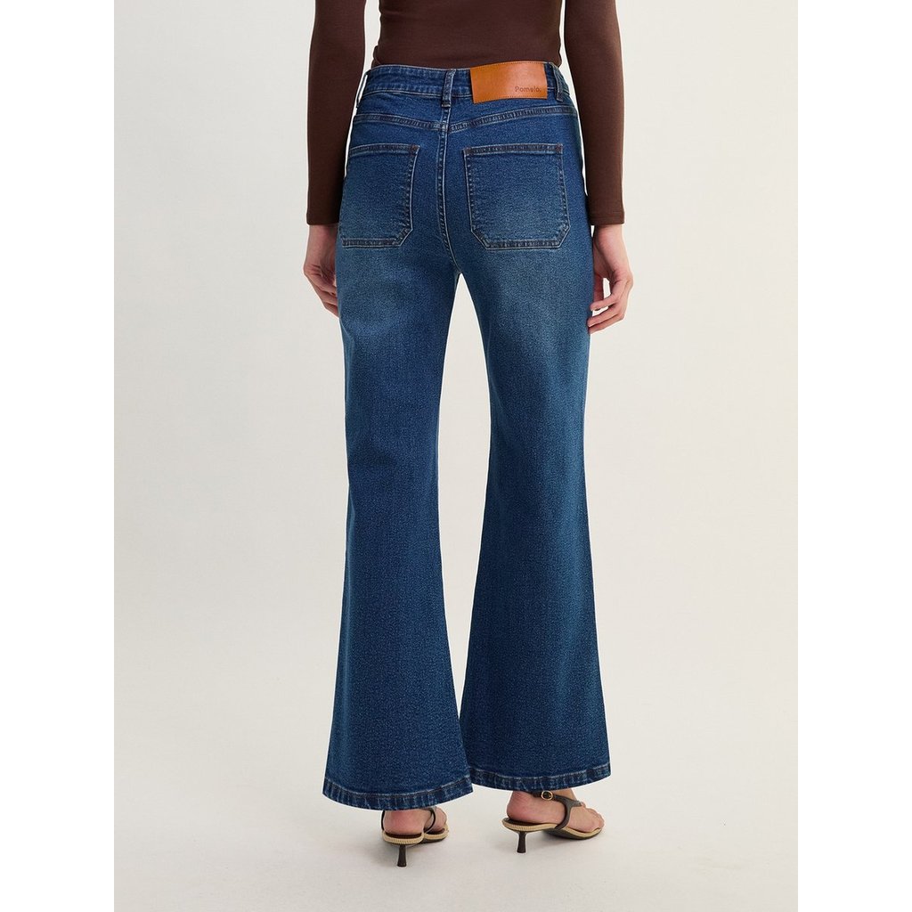 [Pomelo] กางเกงยีนส์ขาบานเอวสูง / High Rise Flare Jeans — صورة 6