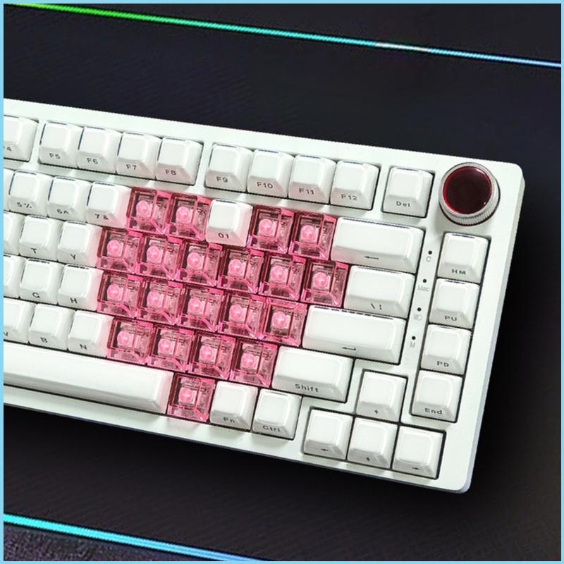 EZR Ergonomic Original Profile 21 Key Backlit Keycaps โปร่งใสวัสดุ PC พร้อมกระเป๋าเก็บสําหรับสํานักงาน