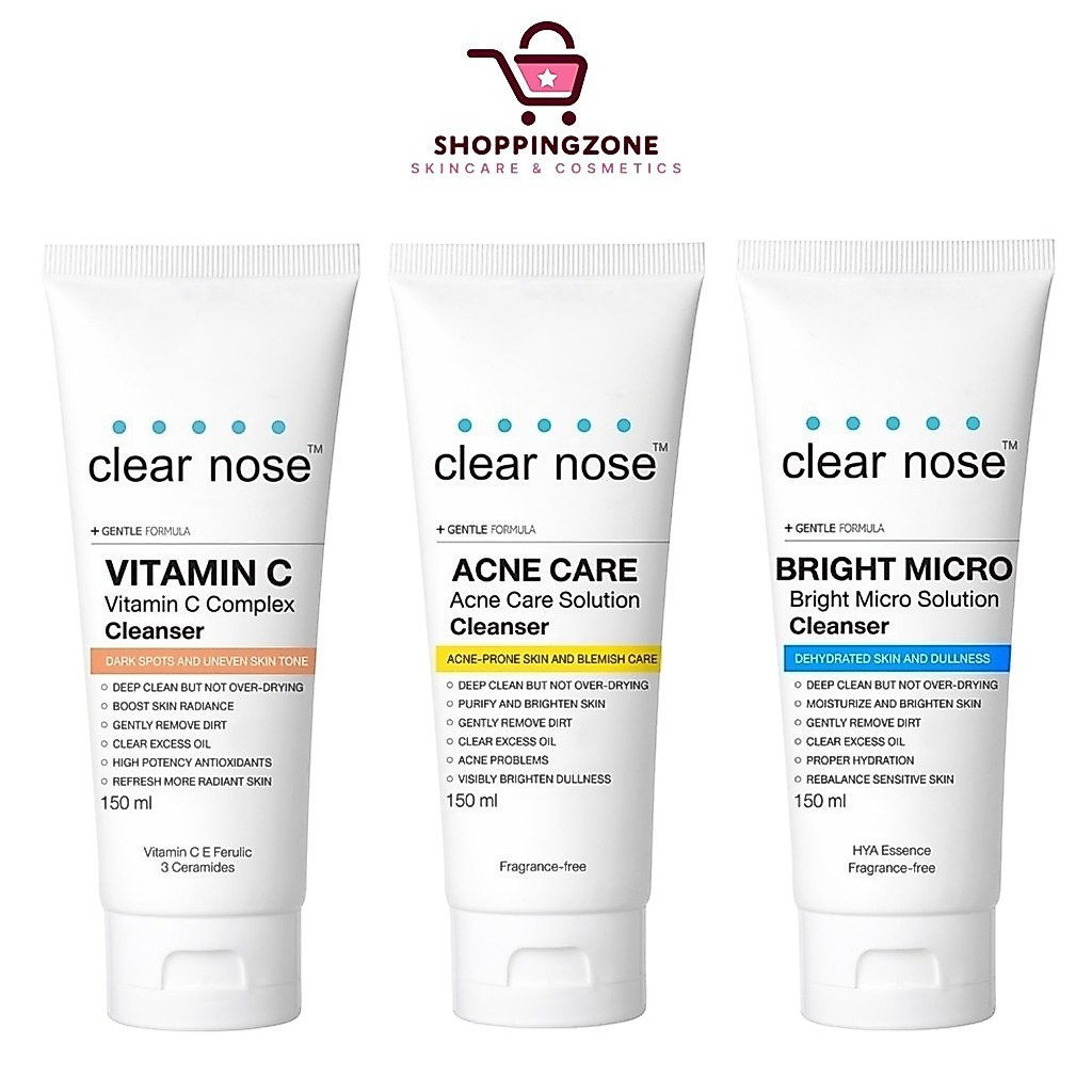 Clear Nose Vitamin C Complex Cleanser เคลียร์ โนส โฟมล้างหน้า [สีฟ้า/สีเหลือง/สีส้ม] [150 ml./1 หลอด]