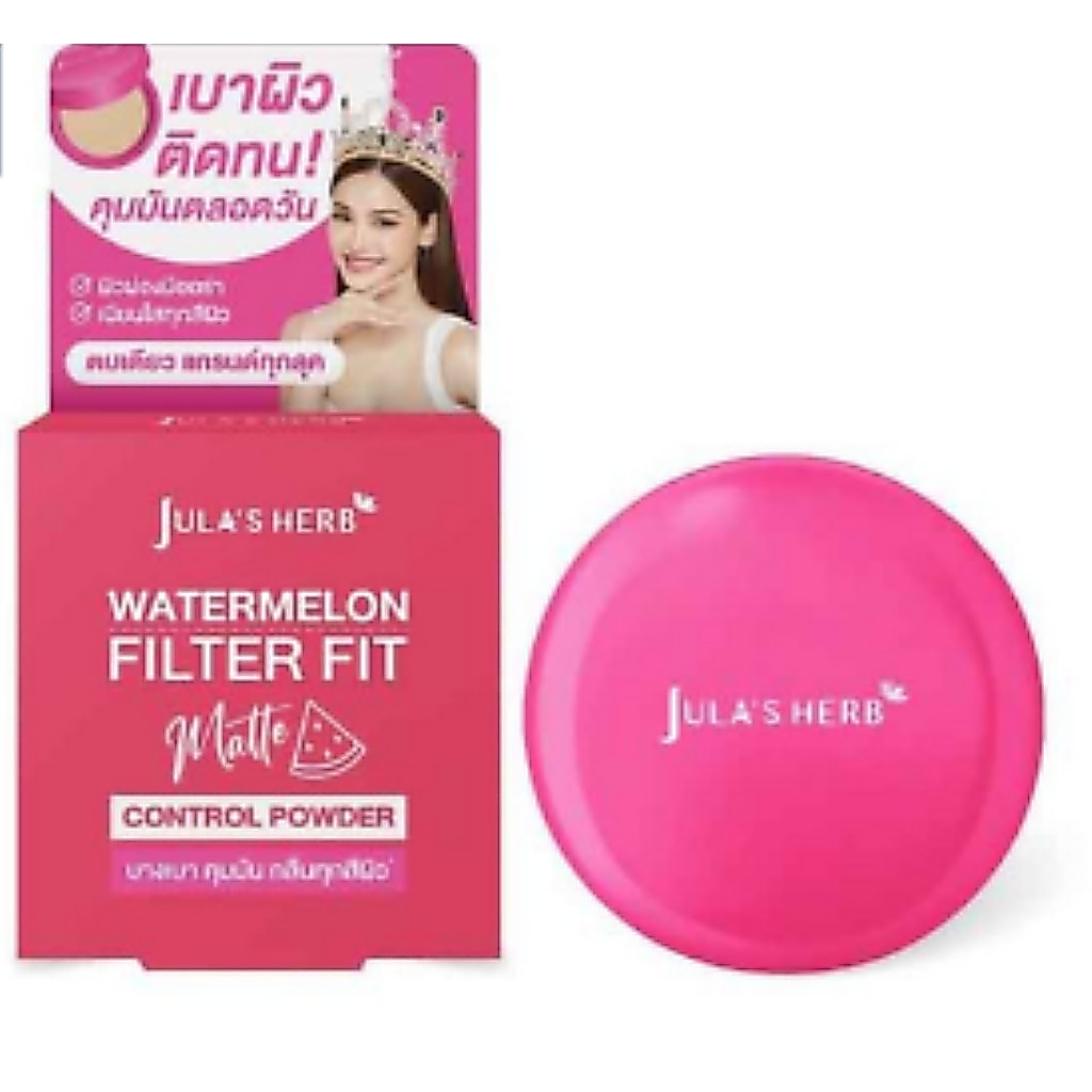 Jula's Herb แป้งพัพ Watermelon Filter Fit Matte Control Powder 01 Yellow Beige 5 กรัม