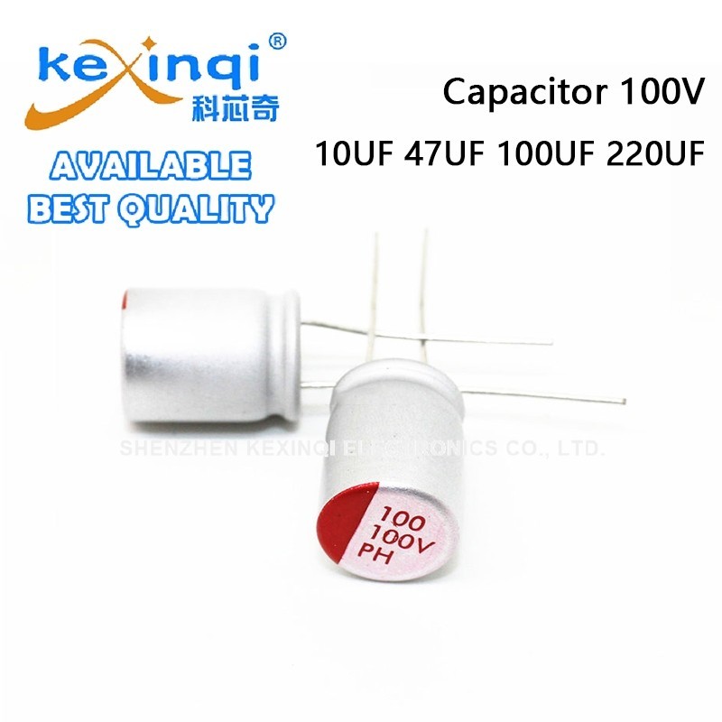 (1-5 ชิ้น) 100V 10UF 47UF 100UF 220UF DIP Solid Electrolytic Capacitor