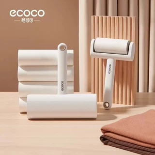 ECOCO ลูกกลิ้งเก็บขนสัตว์และฝุ่น แบบด้ามจับยาว พร้อมรีฟิล 60แผ่น มี 2 สี 2 ขนาด [COD]