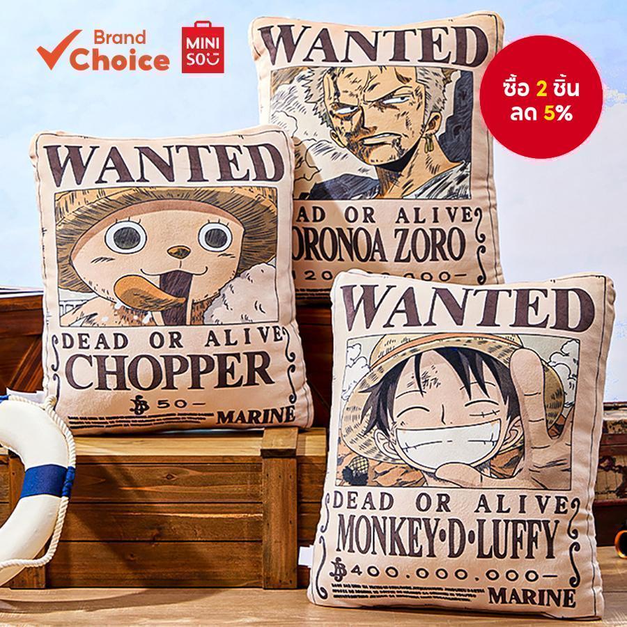 MINISO One Piece Classic Series - 16 นิ้วอะนิเมะโยนหมอนเบาะ Luffy Chopper Soft Plush Decor ของขวัญ 40 ซม.  30 ซม.