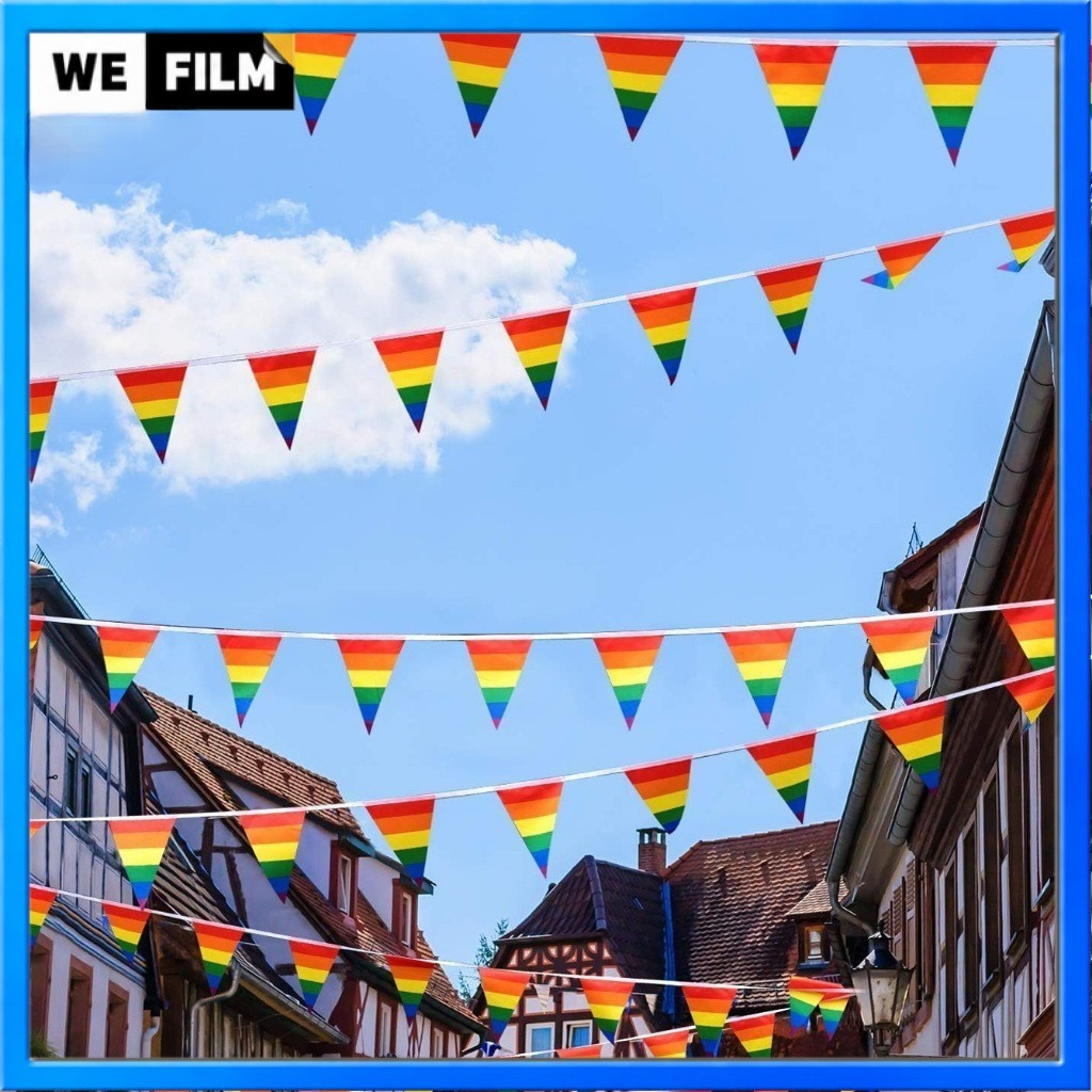 ธงราวสายรุ้ง LGBT ธงหลากหลายทางเพศ เทศกาลความภาคภูมิใจ ธงแขวน ธงสีรุ้ง