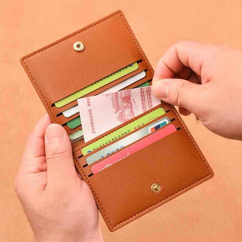 ญี่ปุ่น Muji ผู้ถือบัตรหญิง Ultra-Thin Small Bank ID ผู้ถือบัตรใบอนุญาตขับรถกระเป๋าสตางค์ขนาดเล็ก Si