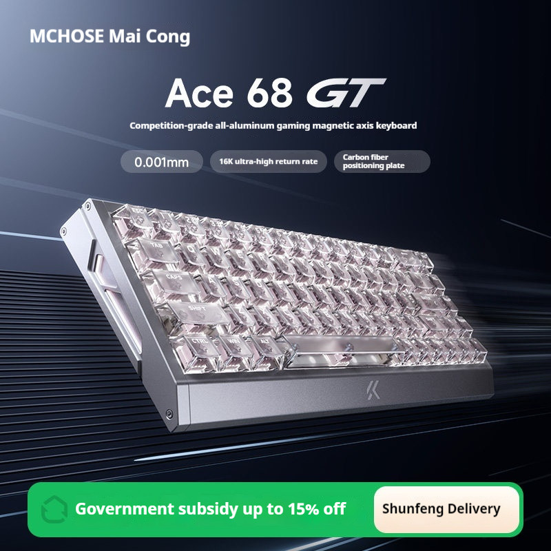MCHOSE จาก Ace 68 GT/Turbo แกนแม่เหล็กคีย์บอร์ดสําหรับเล่นเกมอลูมิเนียมทั้งหมด Fearless สัญญาวัตต์