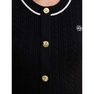 [Pomelo] เดรสสั้นผ้าถัก / Contrast Trim Knit Mini Dress