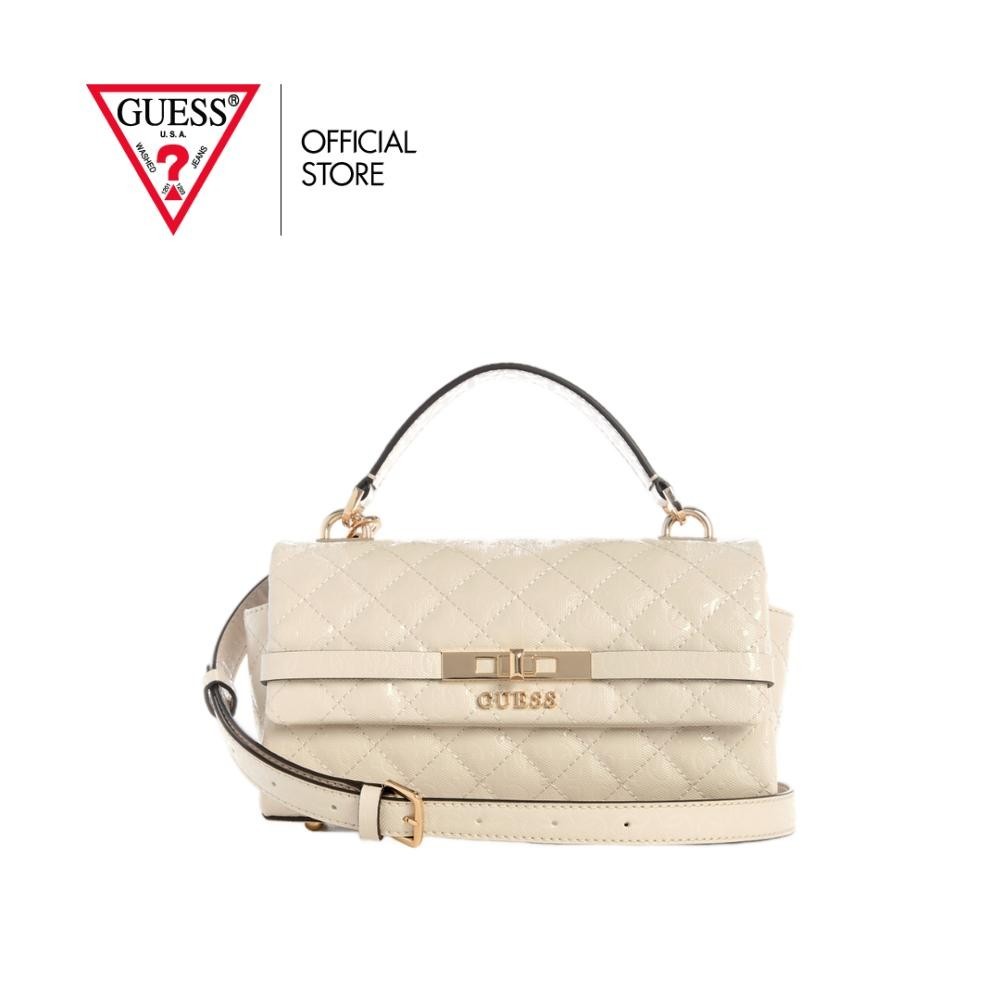 GUESS กระเป๋า รุ่น GG815720 IDRA TOP HANDLE FLAP SATCHEL สีขาว
