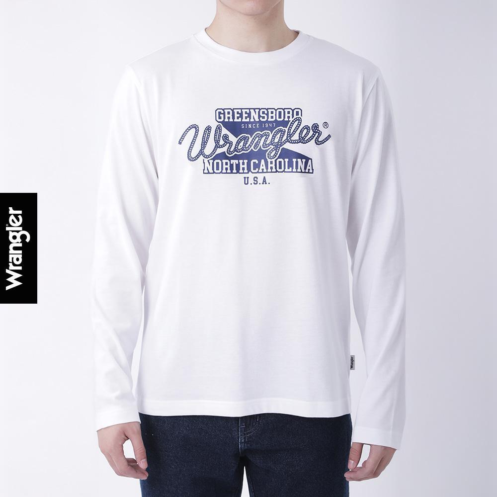 WRANGLER เสื้อยืดแขนยาวผู้ชาย รุ่น WR F425MTLSF21 สีขาว