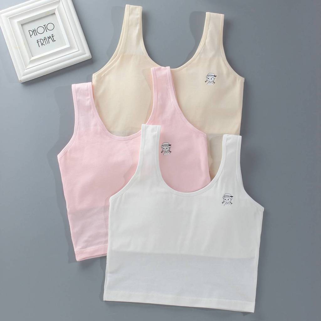 YANINDA เสื้อซับในเด็กผู้หญิง ผ้าซับ 2 ชั้นแบบสวม เด็กอายุ 8-10 ปี ขนาดฟรีไซส์ รอบอก 26-36 นิ้ว ผ้านิ่ม ใส่สบาย #D8839