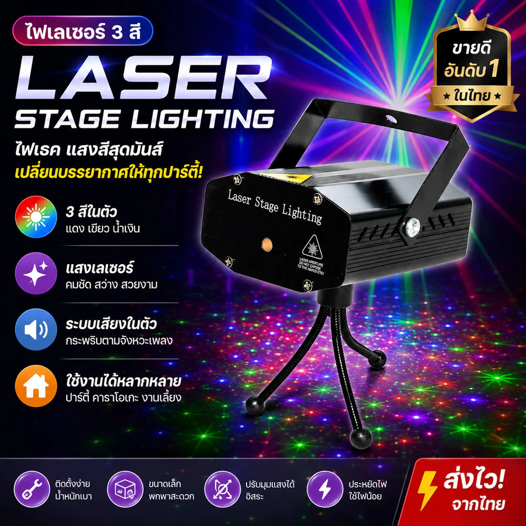 เลเซอร์ไฟเวทีปาร์ตี้โปรเจคเตอร์ไฟ Discoball โคมไฟดีเจดิสโก้เสียงเปิดใช้งาน S Trobe ไฟ RGB Led Laser P Rojector