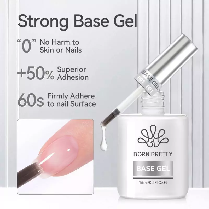 【Local】BORN PRETTY Strong Base Gel Polish Super Top Coat ติดทนนาน Soak Off เจลเคลือบเงาเล็บ 15ml