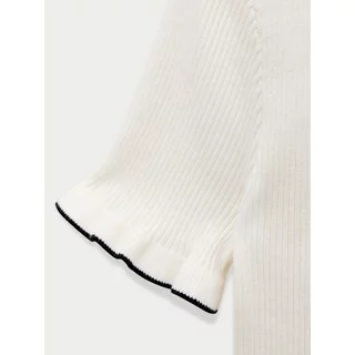 [Pomelo] เสื้อโปโลถักขอบตัด / Contrast Trim Polo Knit Top