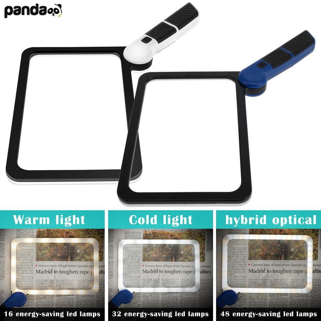 5X แว่นขยาย 48 LED Light High Clarity Ergonomic แว่นขยายมือถืออาวุโสอ่านแว่นขยาย SHOPQJC2047