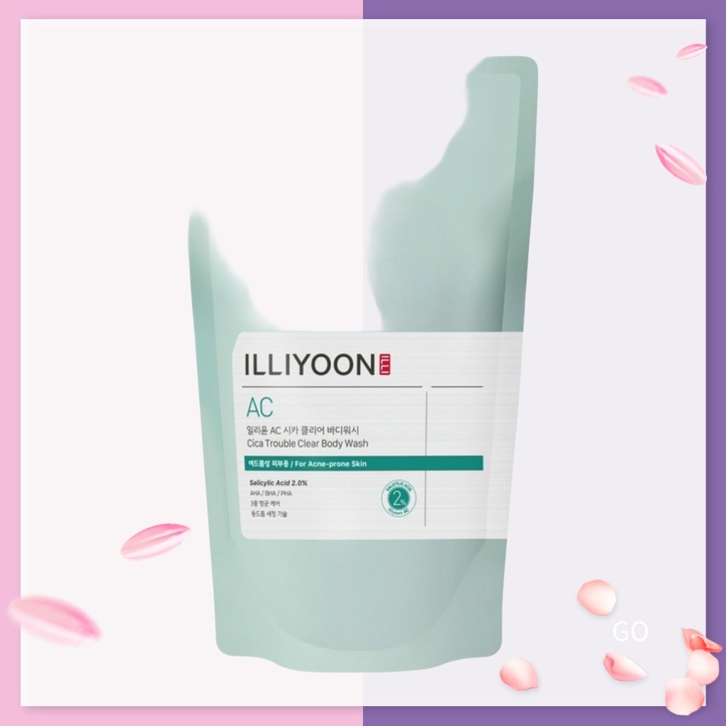 [illyoon] Cica Trouble Clear Body Wash, กรดซาลิไซลิก 2.0%, 1 ชิ้น / ครีมอาบน้ําเกาหลี / สูตรผิวใส โด