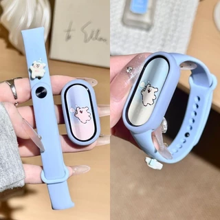 สายนาฬิกาแบบสปอร์ตสําหรับ Xiaomi Mi Band 10 9 8 NFC สายคล้องคอสร้อยข้อมือซิลิโคนกันน้ําอุปกรณ์เสริม