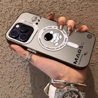 เคสโทรศัพท์แม่เหล็ก ลายนักบินอวกาศ ใช้ได้กับ iPhone 16/15Plus/14ProMax/12/13Pro/11 คุณภาพสูง กันกระแทกและกันรอยขีดข่วน