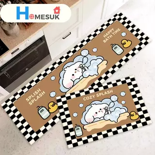 พรมเช็ตคู่ลายสัตว์ 3D (ไร้ขอบ) เซ็ต 2 ชิ้น กันลื่น ซับน้ำดี Cute Style 40x120+40x60 cm