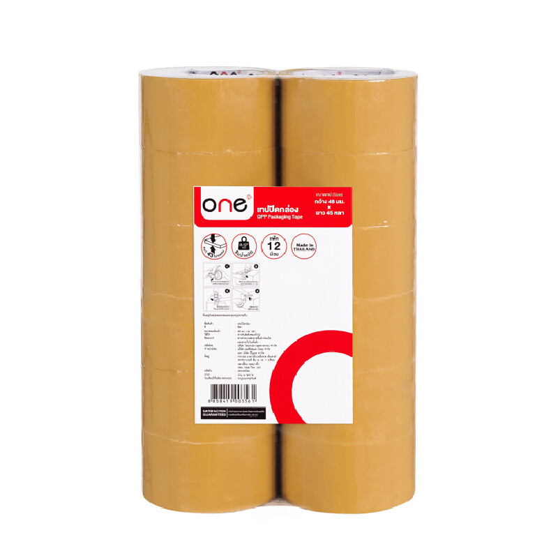เทปโอพีพี 48มม.x45หลา ONE ชา แพ็ค 12 ม้วน