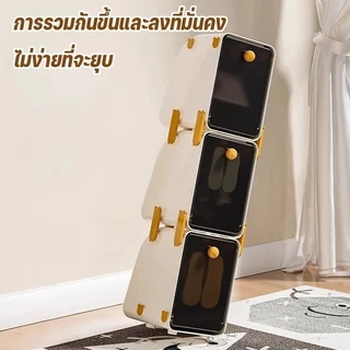 COD เด็กตู้เก็บรองเท้า 2PCS สไตล์การ์ตูน พับได้ ป้องกันฝุ่น ทนทานและแข็งแรง ตู้รองเท้าเด็ก