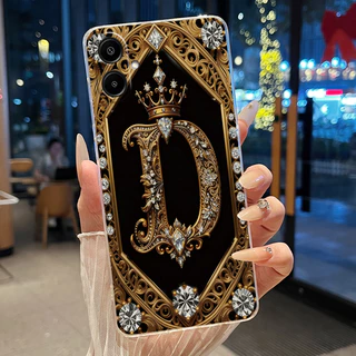สําหรับ Samsung Galaxy A07 4G / A07 5G / F70e 5G ใหม่แฟชั่น Retro จดหมายเริ่มต้นคู่เคสโทรศัพท์โปร่งใสปลอกซิลิโคนอ่อนนุ่ม