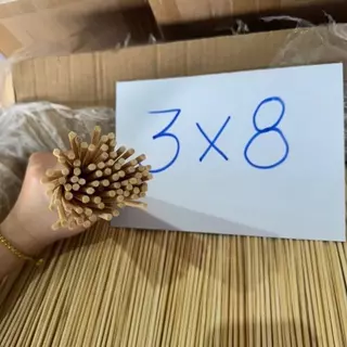 ไม้เสียบลูกชิ้น ไม้เสียบอาหาร (หัวทู่) แพ็คละ 1 กิโล ขนาด 3x8 ซม. สำหรับเสียบอาหาร