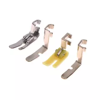 EDTH 4 ชิ้นเก่าจักรเย็บผ้าซิป Presser Foot Set (ตีนผีเหล็ก, ตีนผีพลาสติก, รูซ้ายและรูขวาด้านเดียว)