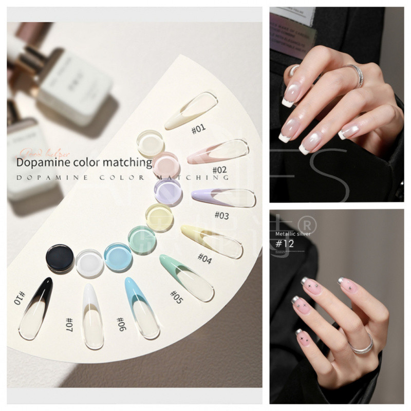 ANNIES French Nail Polish Glue Line Painting ความอิ่มตัวสูง เหมาะสําหรับชุดเจล diy