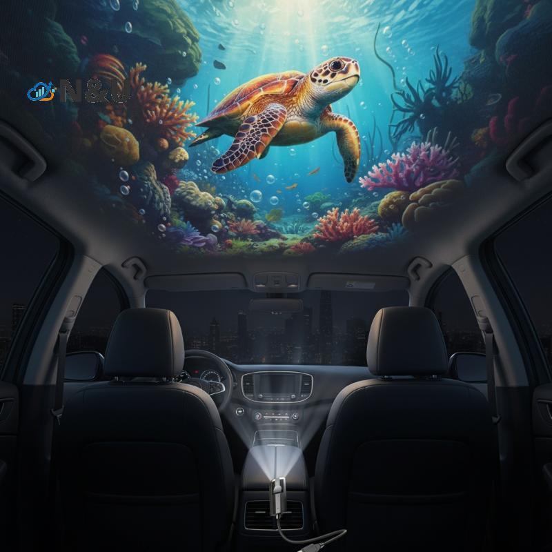 N & U LED USB โปรเจคเตอร์ Ocean Projection โคมไฟ 8 ชิ้น Marine Life แผงสําหรับห้องนอนเด็ก Night Lighting Decor