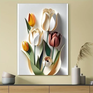 ของตกแต่งผนังดอกไม้ 8D สวยงามสมจริง ขนาด 40x60 สำหรับตกแต่งห้องให้สวยงาม