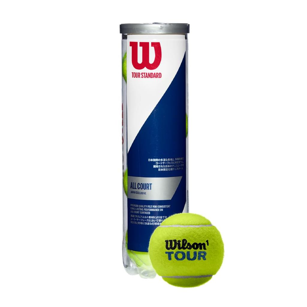 Wilson Tour Standard Pressurized Hard Court Tennis Balls (1 Can, 4 Balls)