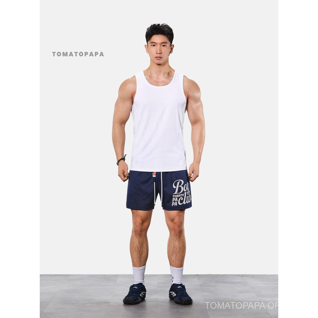 TOMATOPAPA Mens Simple Breathable Slim-fit Vest-High Elastic Sports Fitness Casual Fashion Sweat Vest