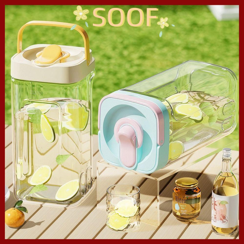 SOOF ตู้เย็นกาต้มน้ําเย็น, ขวดน้ํา 2.5L/3.5L พร้อมก๊อกน้ํา, เหยือกน้ําแบบพกพาความจุขนาดใหญ่ Outdoor Camping