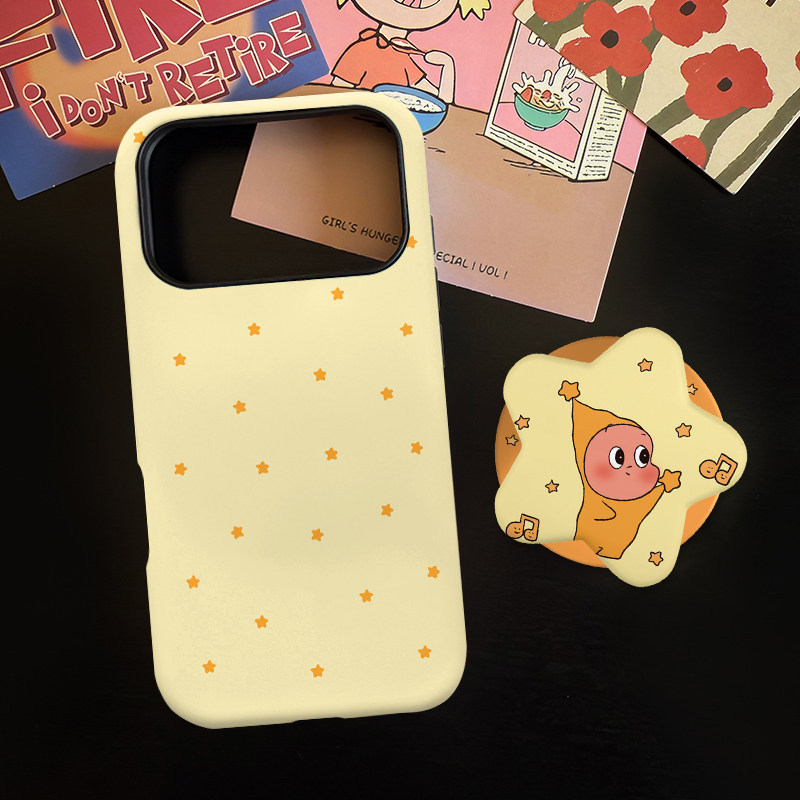 รูปแบบ Star People พร้อม Star Kickstand เคสป้องกันสําหรับ iPhone 11 12promax 13pro15pro 15promax 14 14 14promax 14pro 16 pro max 16 plus 17 17promax two in one case