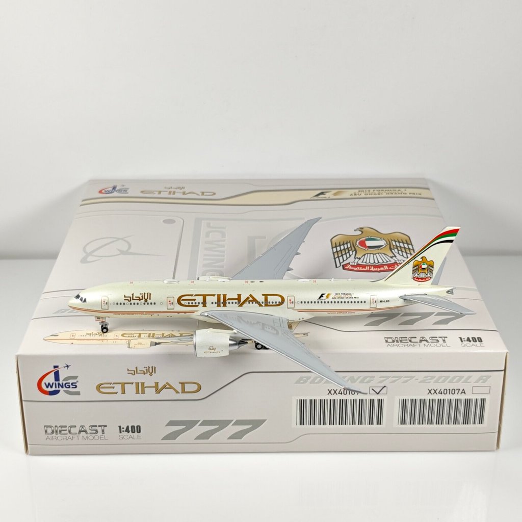 JC Wings XX40107 1: 400 Attihad Airlines B777-200LR A6-LRD โลหะผสม