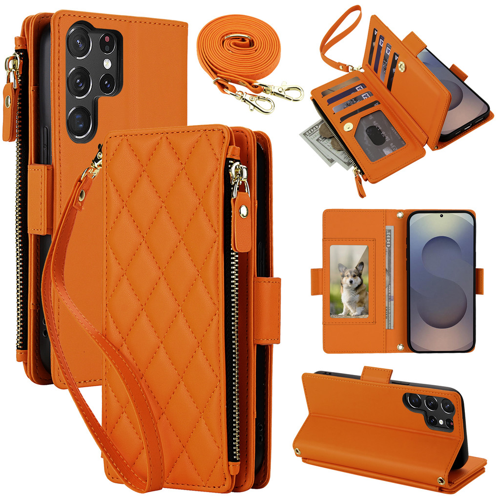 เคสโทรศัพท์ เคส Card Case สําหรับ Samsung S26 Ultra พร้อมสาย lanyard Flip Cover พร้อมผู้ถือบัตรโทรศัพท์มือถือพร้อมเชือกสําหรับ Samsung Galaxy S26 Plus S25 Ultra S24 Plus S23 FE S22 Plus กระเป๋าสตางค์กระเป๋า