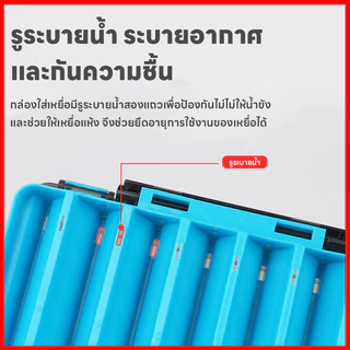 กล่องเก็บเหยื่อปลอม อุปกรณ์ตกปลาจัดเก็บเป็นระเบียบ กล่องใส่อุปกรณ์ตกปลา ฝาใส แบบ2 ชั้น จุได้เยอะ
