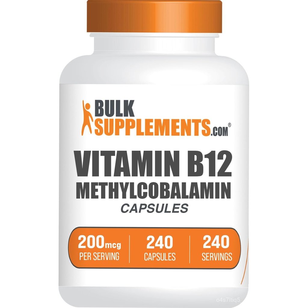 BulkSupplements.com วิตามิน B12 Methylcobalamin แคปซูล - B12 วิตามิน อาหารเสริม, B12 200ไมโครกรัม, ส