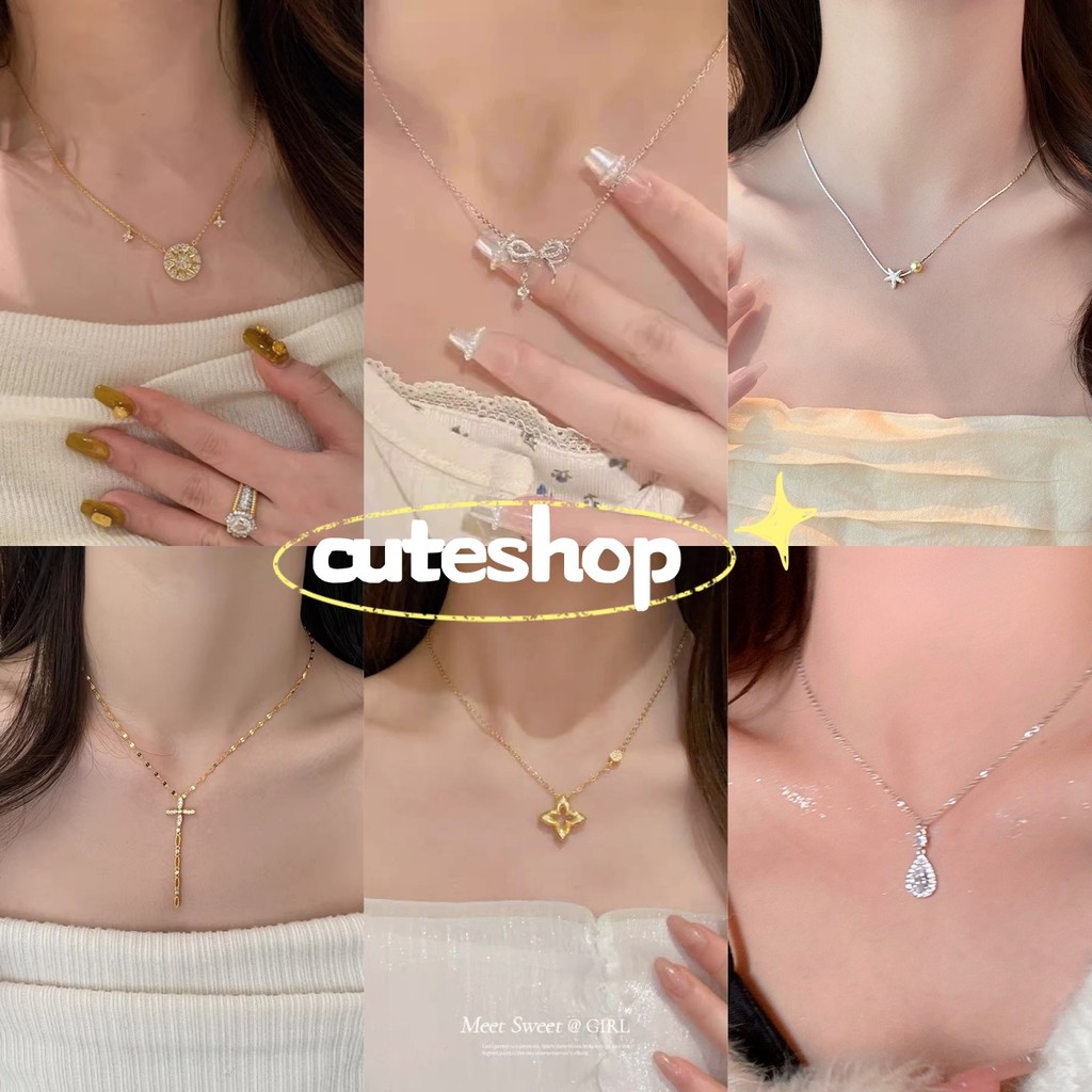 สร้อยคอผู้หญิง ทันสมัย สีเงิน สีทอง sexy น่ารัก หวาน สไตล์ญี่ปุ่น จัดส่งรวดเร็วจากประเทศไทย ฤดูร้อน ชายหาด