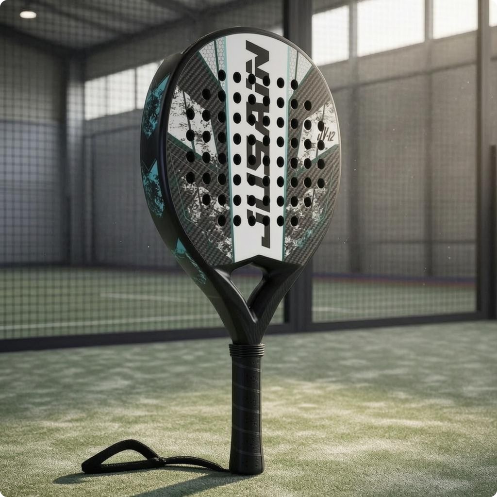 คาร์บอนไฟเบอร์ Padel Racket พิมพ์กราฟิก Perforated Padel Racket